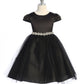 452 Sleeve Satin Dress w/Tulle
