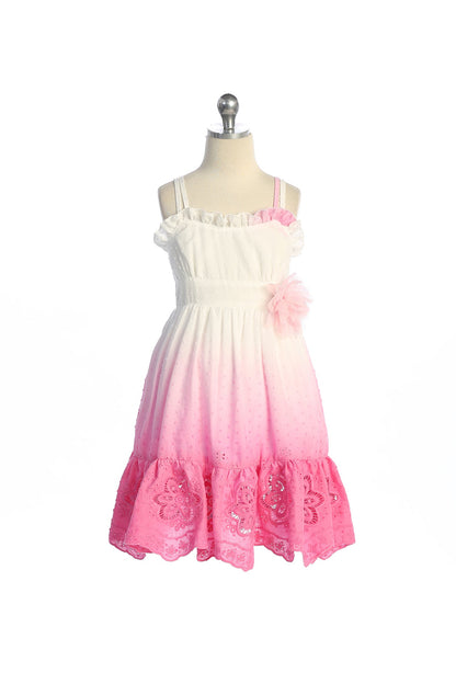 536A- Ruffle Ombre Cotton Dress
