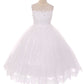 7007- Lace Applique Illusion Bateau Dress
