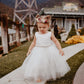 456B-A Lace Baby Dress with Rhinestone Trim