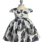550B-Blue Leaf Jacquard Baby Dress