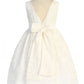 526-D- Lace V Back Bow Dress w/ Diamond Shape Rhinestone Trim