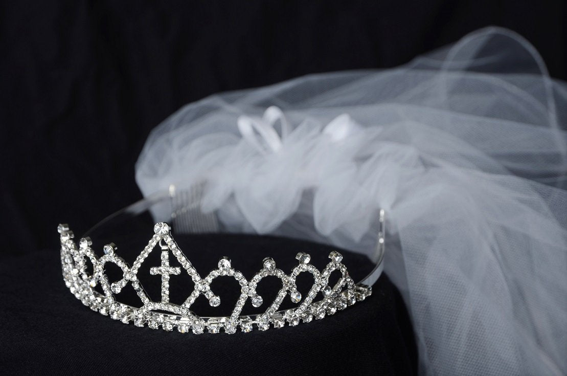 Accessories - Cross Tiara With Veil