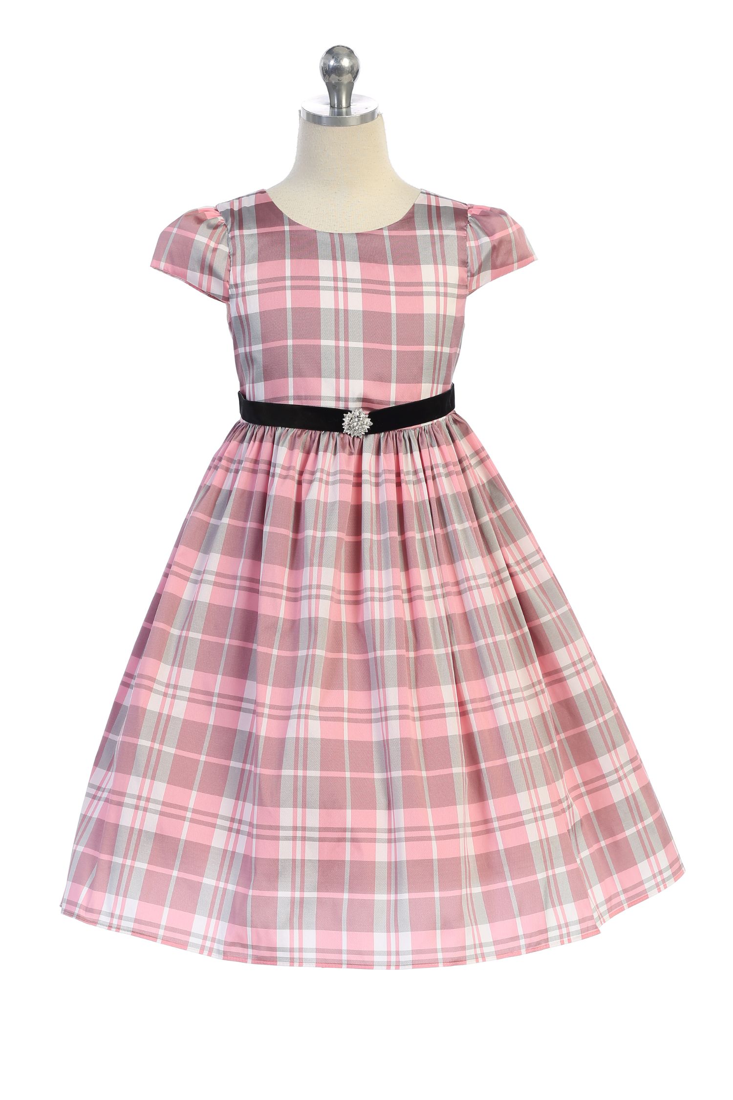 Dress - Classic Plaid Sleeve Dress