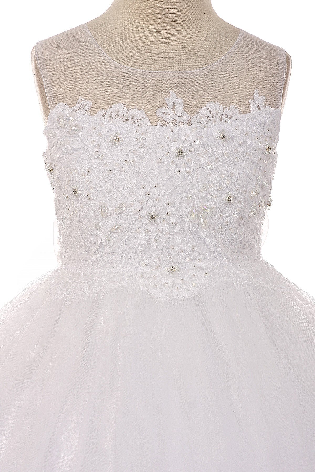 Dress - Lace AppliquÃ© Illusion Bateau Dress