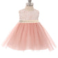 Dress - Lace Baby Dress W/ Mesh Pearl Trim