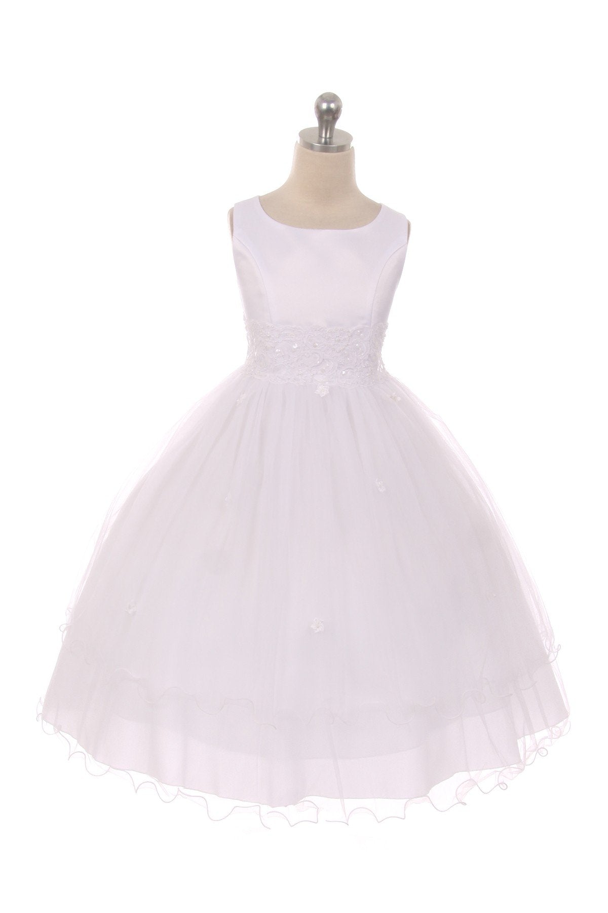 198+ Lace Trim Long Tulle Plus Size Girls Dress  Kid's Dream Wholesale
