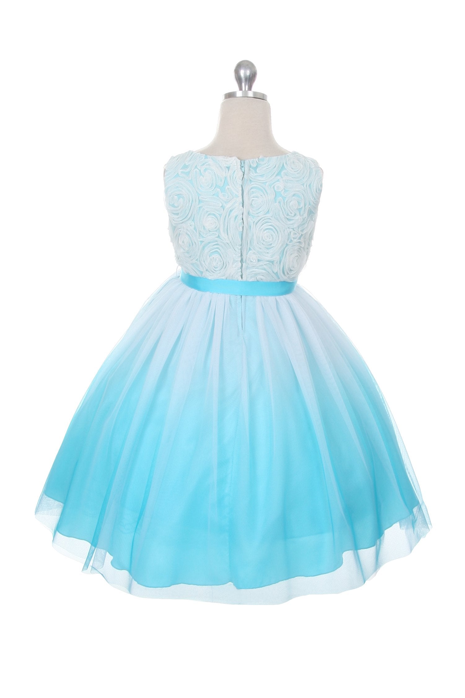 Dress - Rosette Bodice Ombre Girl Dress