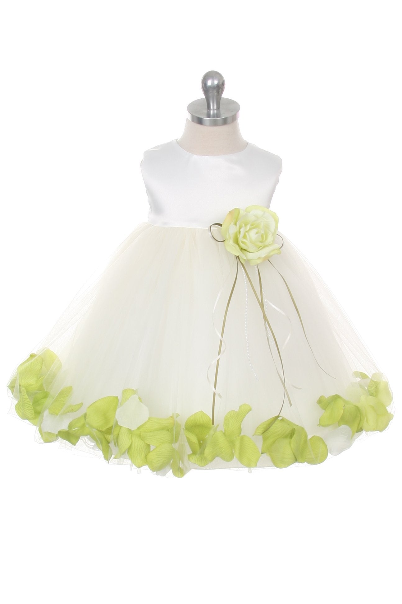 Dress - Satin Flower Petal Baby Dress (White Dress)