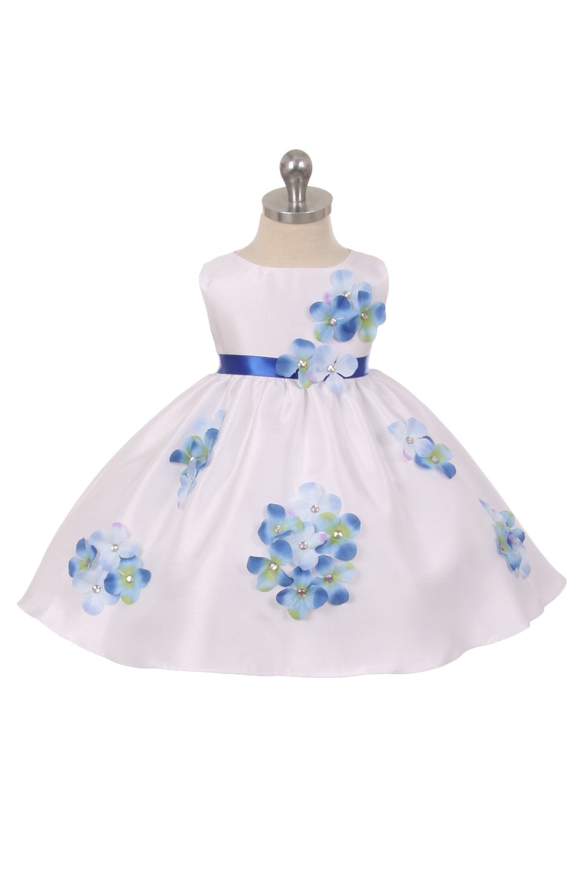 silk shantung dress 219-F White Shantung Poly Silk Baby Dress Decorated with Flower Petals –  Kid's Dream Wholesale