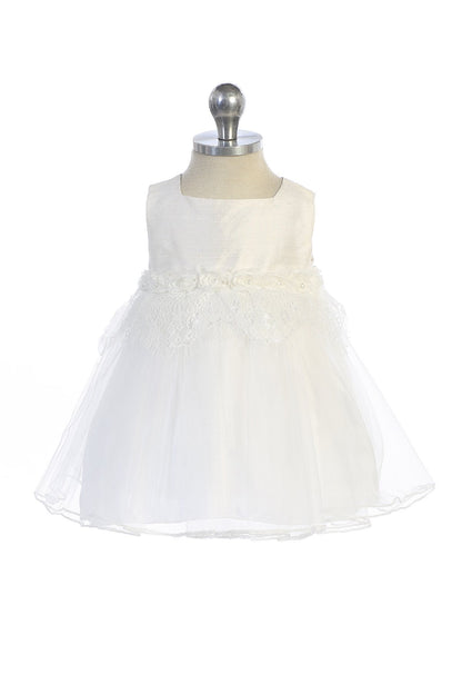 Dress - Silk Pearl Lace Baby Dress