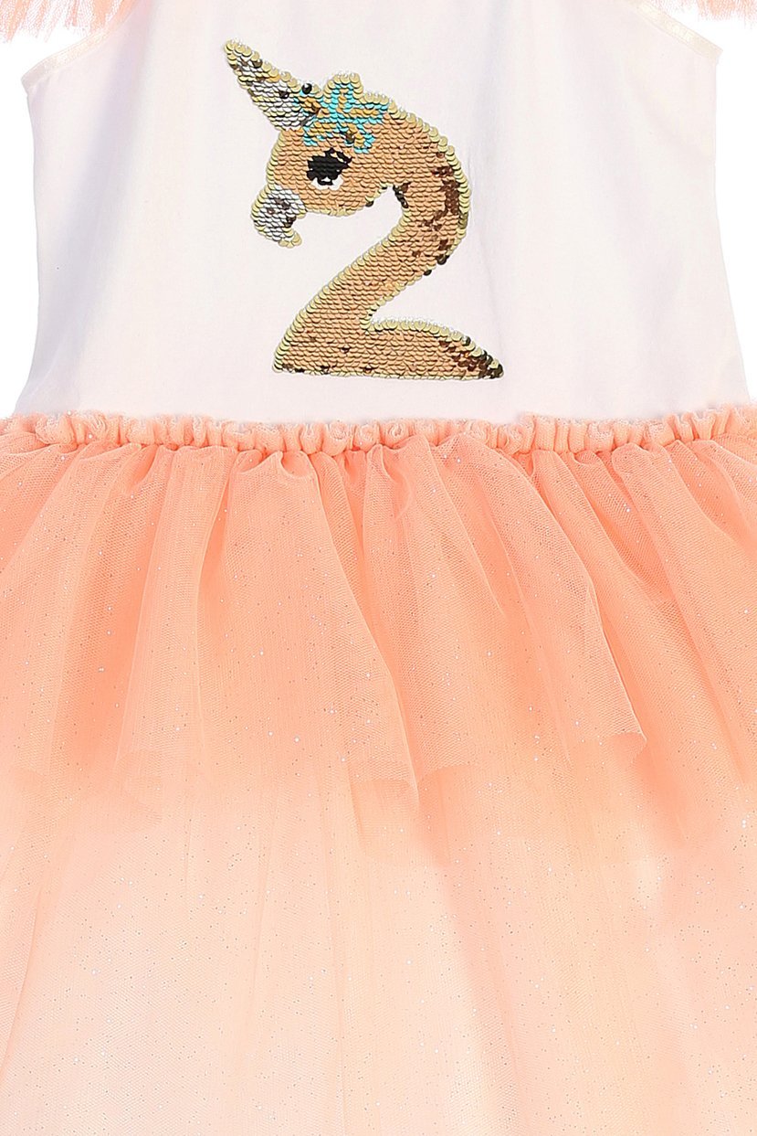 CH-T102 Flamingo-corn Flip Sequin Tutu Dress Kid's Dream Wholesale CH-T102 Flamingo-corn Flip Sequin Tutu Dress Kid's Dream Wholesale